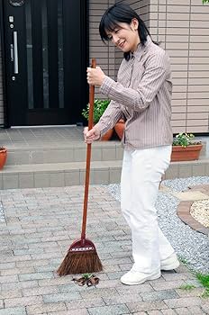 Amazon.co.jp: アズマ 外ほうき 赤シダほうき長柄 穂幅26cm 全長